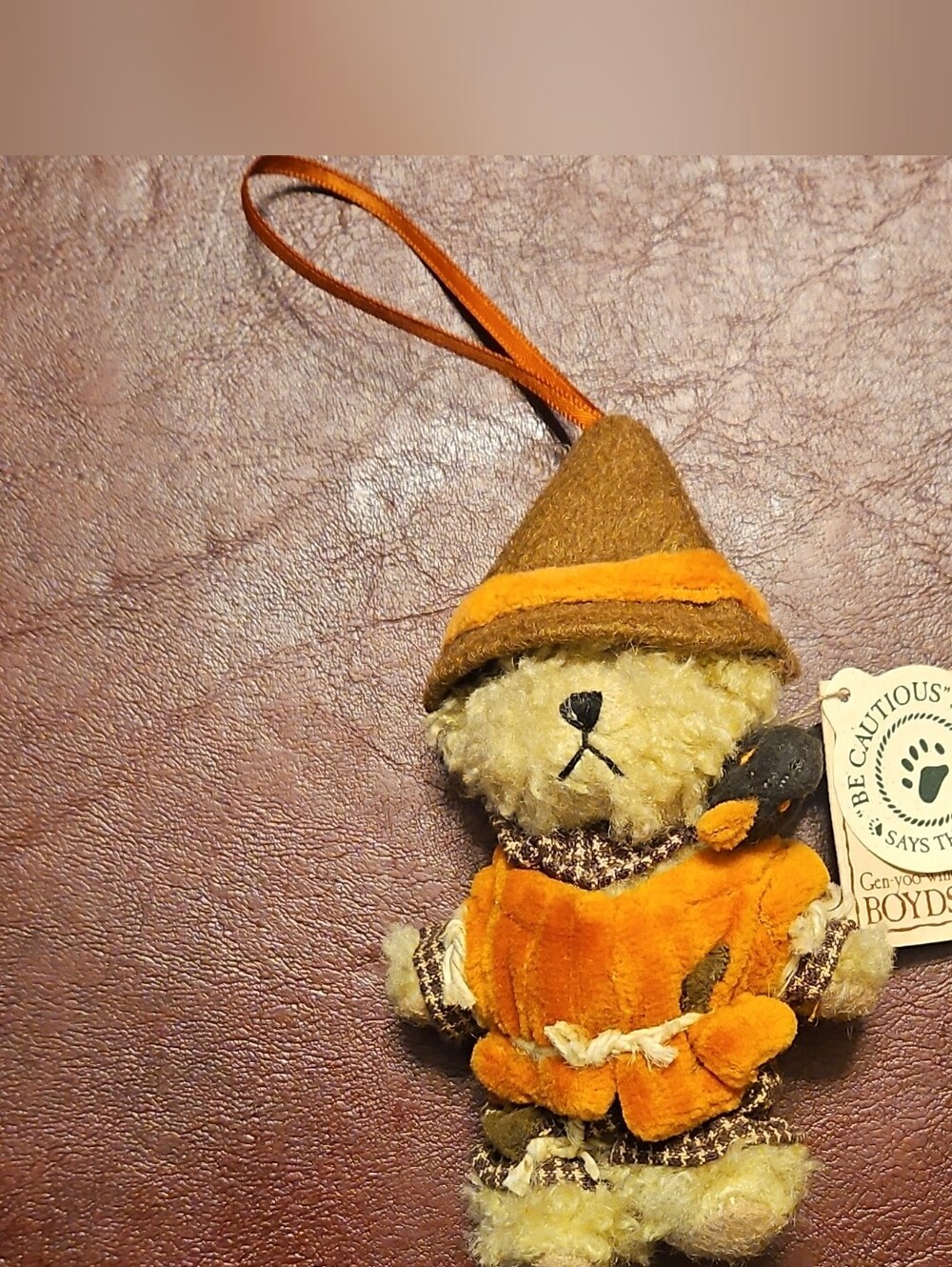 Boyd's Bears Bear Orange Plush Hanging Pet Toy Ornament Lil Einstein Harvest